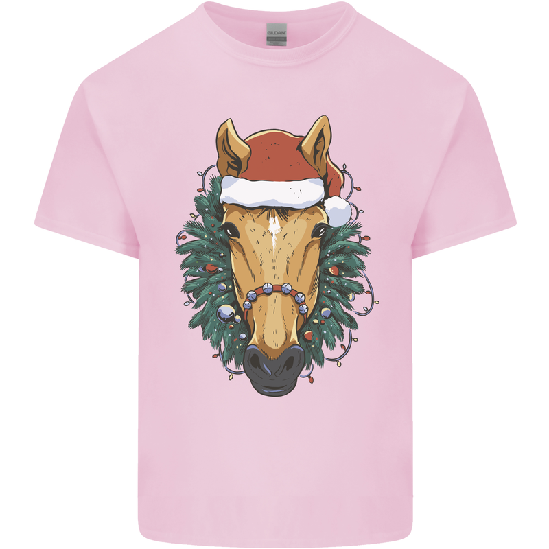 A Christmas Horse Equestrian Kids T-Shirt Childrens Light Pink