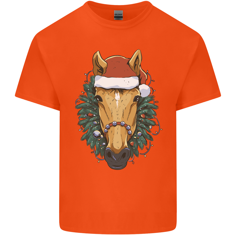 A Christmas Horse Equestrian Kids T-Shirt Childrens Orange