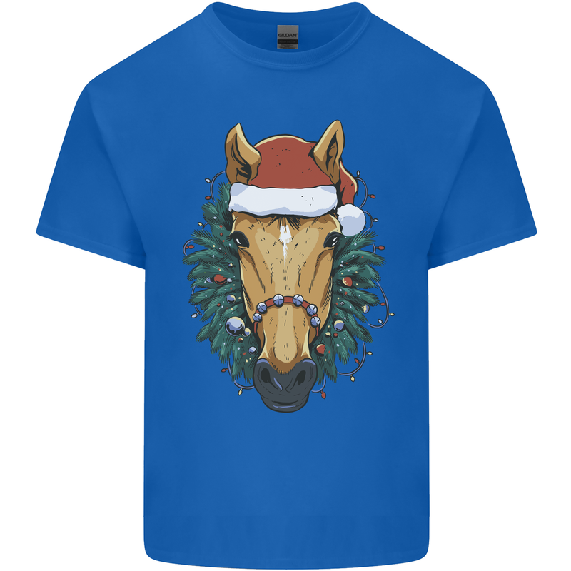 A Christmas Horse Equestrian Kids T-Shirt Childrens Royal Blue