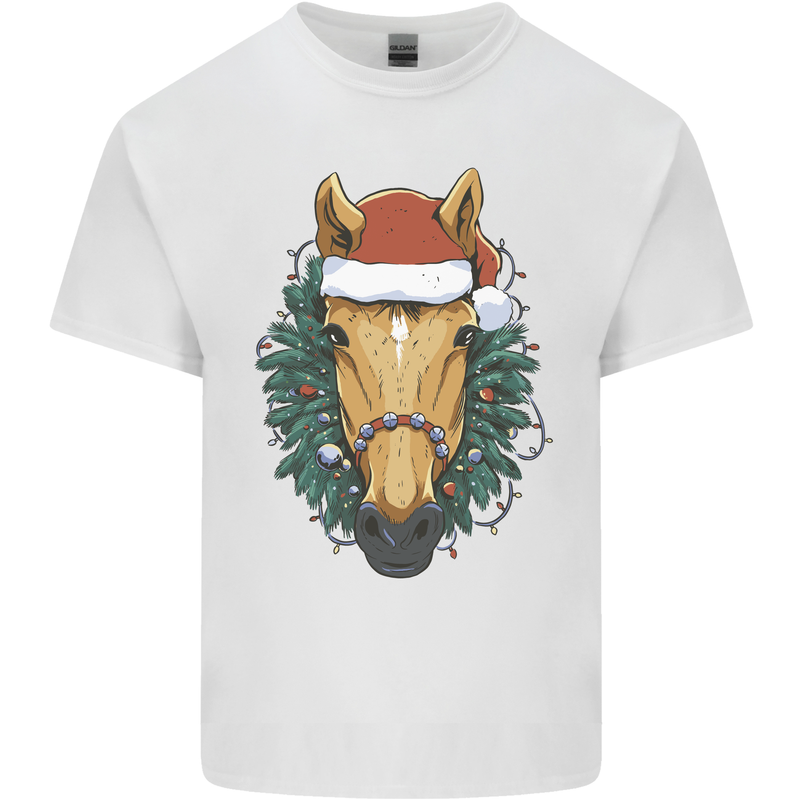 A Christmas Horse Equestrian Kids T-Shirt Childrens White