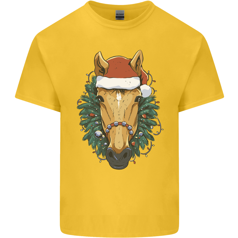 A Christmas Horse Equestrian Kids T-Shirt Childrens Yellow