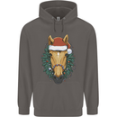 A Christmas Horse Equestrian Mens 80% Cotton Hoodie Charcoal