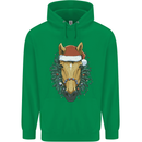 A Christmas Horse Equestrian Mens 80% Cotton Hoodie Irish Green
