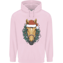 A Christmas Horse Equestrian Mens 80% Cotton Hoodie Light Pink