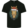 A Christmas Horse Equestrian Mens Cotton T-Shirt Tee Top Black
