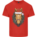 A Christmas Horse Equestrian Mens Cotton T-Shirt Tee Top Red