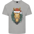 A Christmas Horse Equestrian Mens Cotton T-Shirt Tee Top Sports Grey