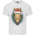 A Christmas Horse Equestrian Mens Cotton T-Shirt Tee Top White
