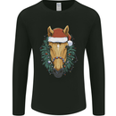 A Christmas Horse Equestrian Mens Long Sleeve T-Shirt Black