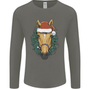 A Christmas Horse Equestrian Mens Long Sleeve T-Shirt Charcoal