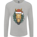 A Christmas Horse Equestrian Mens Long Sleeve T-Shirt Sports Grey