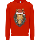 A Christmas Horse Equestrian Mens Sweatshirt Jumper Bright Red