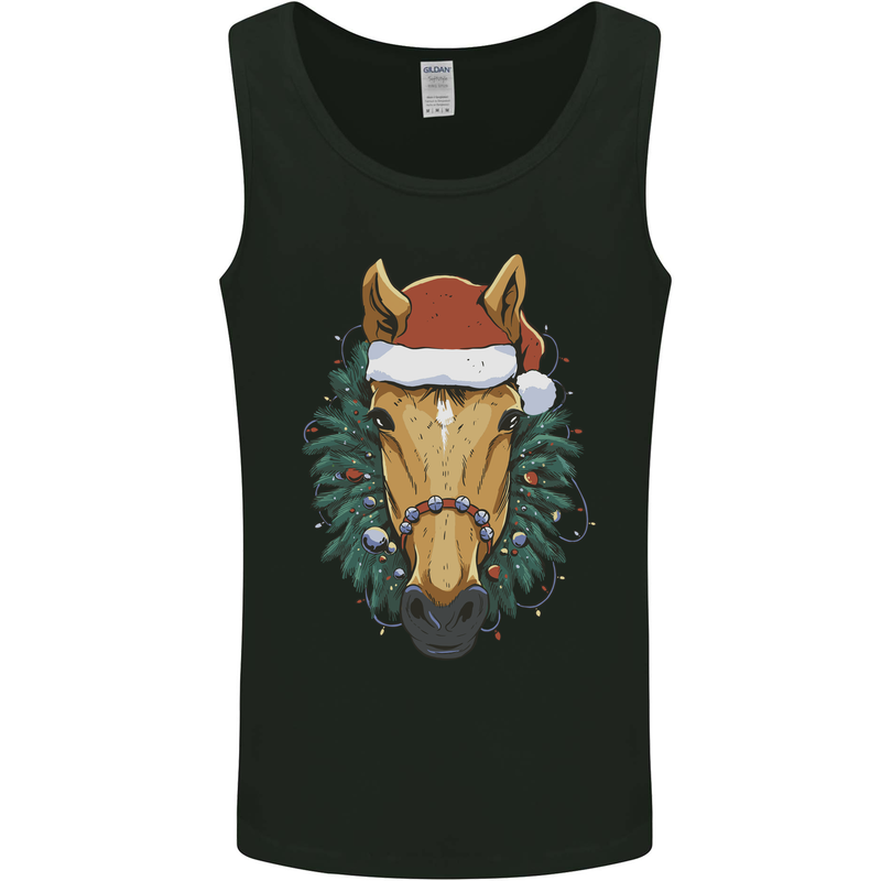 A Christmas Horse Equestrian Mens Vest Tank Top Black