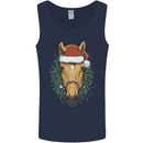 A Christmas Horse Equestrian Mens Vest Tank Top Navy Blue