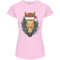 A Christmas Horse Equestrian Womens Petite Cut T-Shirt Light Pink