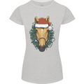 A Christmas Horse Equestrian Womens Petite Cut T-Shirt Sports Grey