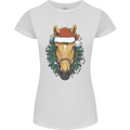 A Christmas Horse Equestrian Womens Petite Cut T-Shirt White