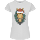 A Christmas Horse Equestrian Womens Petite Cut T-Shirt White
