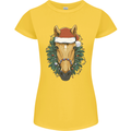 A Christmas Horse Equestrian Womens Petite Cut T-Shirt Yellow