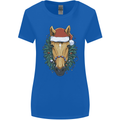 A Christmas Horse Equestrian Womens Wider Cut T-Shirt Royal Blue