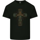 A Circuit Board Cross Gothic Goth Techy Kids T-Shirt Childrens Black