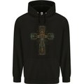 A Circuit Board Cross Gothic Goth Techy Mens 80% Cotton Hoodie Black