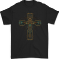 A Circuit Board Cross Gothic Goth Techy Mens Gildan Cotton T-Shirt Black