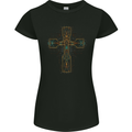 A Circuit Board Cross Gothic Goth Techy Womens Petite Cut T-Shirt Black