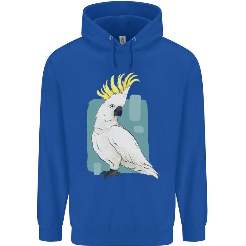 A Cockatoo Mens 80% Cotton Hoodie Royal Blue