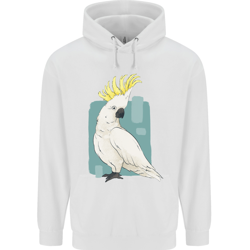 A Cockatoo Mens 80% Cotton Hoodie White