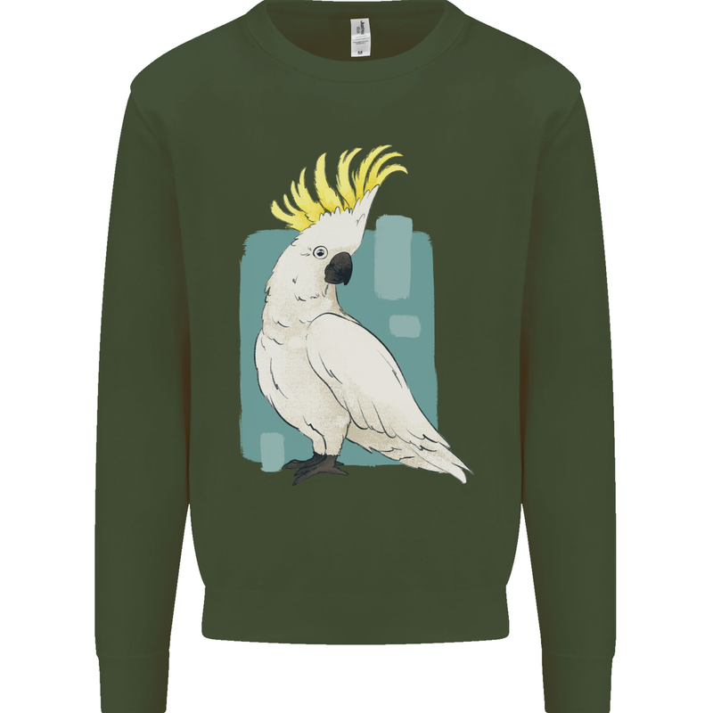 A Cockatoo Mens Sweatshirt Jumper Forest Green