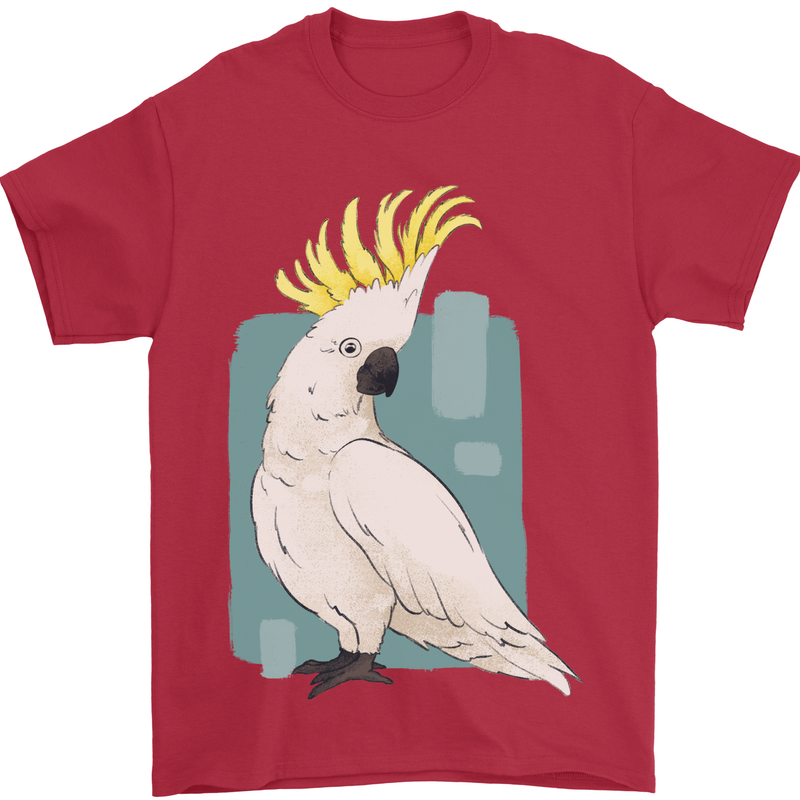 A Cockatoo Mens T-Shirt 100% Cotton Red