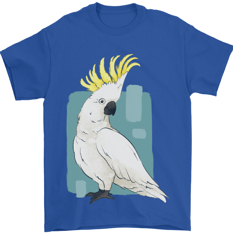 A Cockatoo Mens T-Shirt 100% Cotton Royal Blue