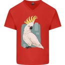A Cockatoo Mens V-Neck Cotton T-Shirt Red