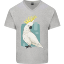 A Cockatoo Mens V-Neck Cotton T-Shirt Sports Grey