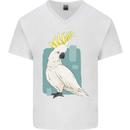 A Cockatoo Mens V-Neck Cotton T-Shirt White