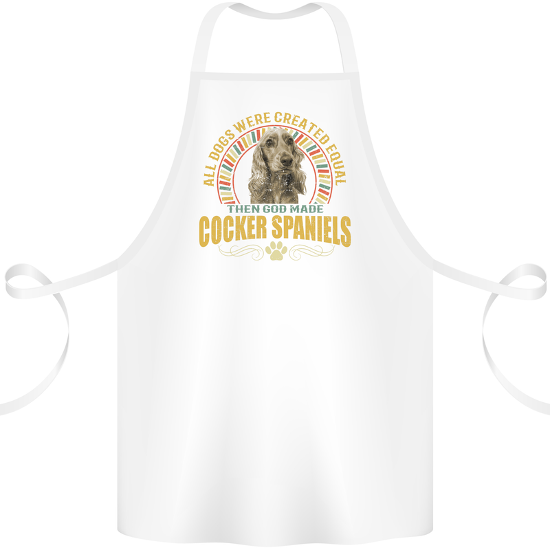 A Cocker Spaniel Dog Cotton Apron 100% Organic White