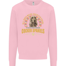A Cocker Spaniel Dog Kids Sweatshirt Jumper Light Pink