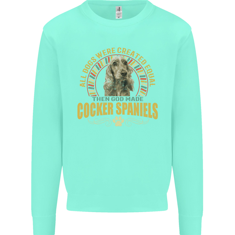 A Cocker Spaniel Dog Kids Sweatshirt Jumper Peppermint