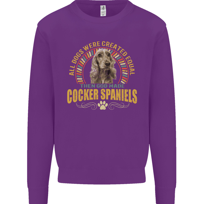 A Cocker Spaniel Dog Kids Sweatshirt Jumper Purple