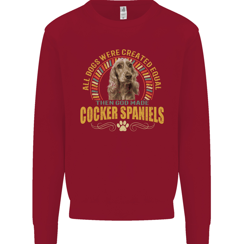 A Cocker Spaniel Dog Kids Sweatshirt Jumper Red