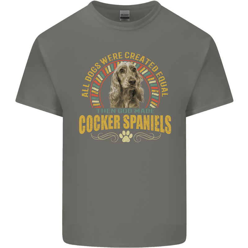 A Cocker Spaniel Dog Kids T-Shirt Childrens Charcoal