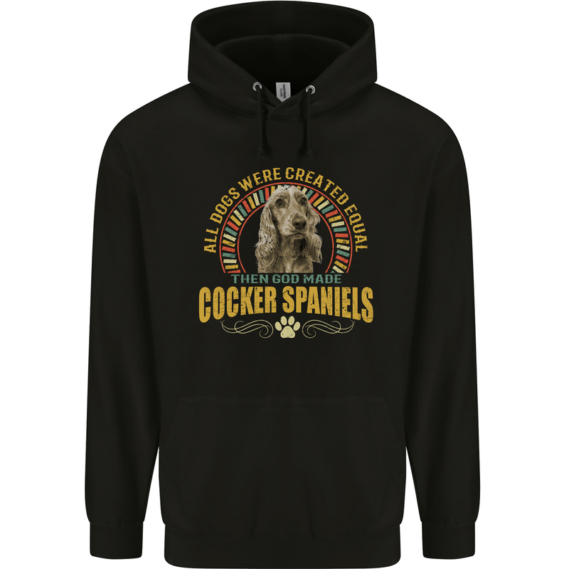A Cocker Spaniel Dog Mens 80% Cotton Hoodie Black