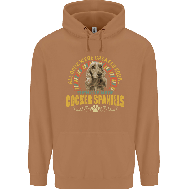 A Cocker Spaniel Dog Mens 80% Cotton Hoodie Caramel Latte