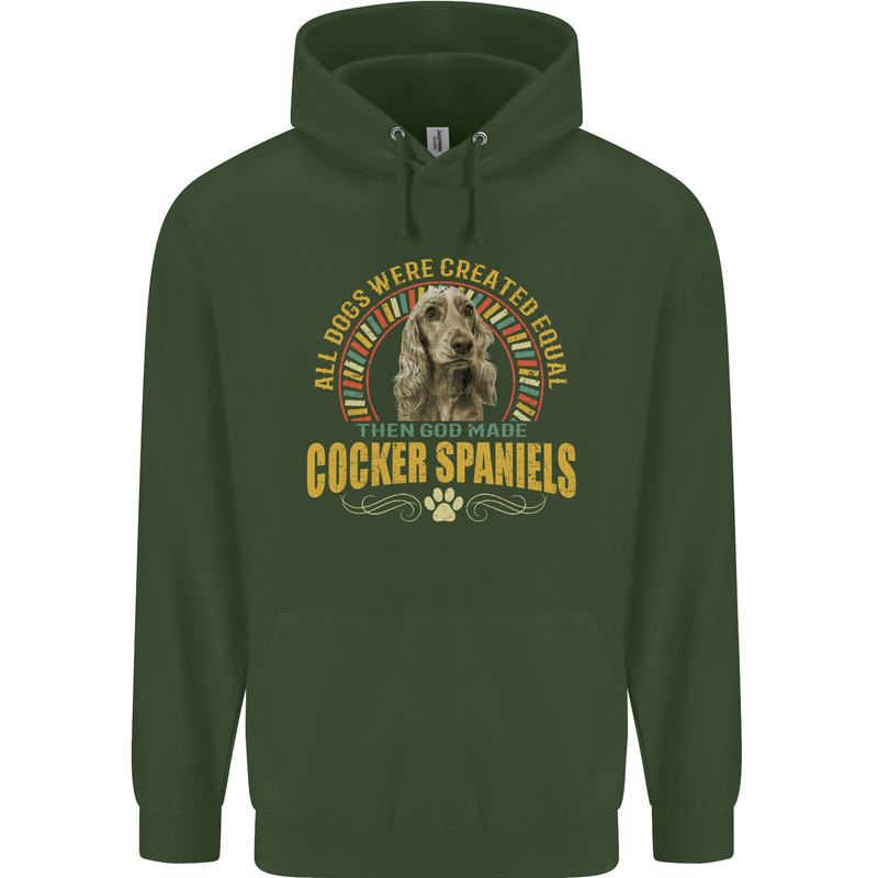 A Cocker Spaniel Dog Mens 80% Cotton Hoodie Forest Green