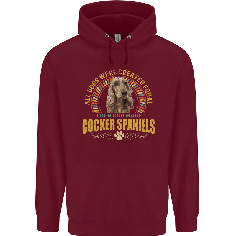 A Cocker Spaniel Dog Mens 80% Cotton Hoodie Maroon