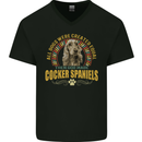A Cocker Spaniel Dog Mens V-Neck Cotton T-Shirt Black