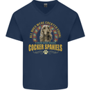 A Cocker Spaniel Dog Mens V-Neck Cotton T-Shirt Navy Blue