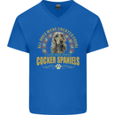 A Cocker Spaniel Dog Mens V-Neck Cotton T-Shirt Royal Blue
