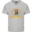 A Cocker Spaniel Dog Mens V-Neck Cotton T-Shirt Sports Grey